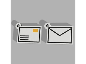multicolor de caixa correio do chaveiro agregado familiar envelope letra 3d print model - Mito3D