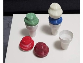 ice cream cone de brinquedos 2 peças casquinha sorvete jogo acessórios 3d print model - Mito3D