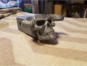 demon skull receiver hitch cover automotive 3d print model - Mito3D