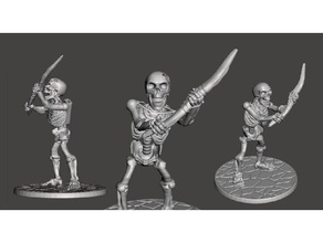 28mm esqueleto guerreiro arqueiro danificado setas jogos dnd fantasia a figura miniatura miniaturas crânio warhammer feridos 3d print model - Mito3D