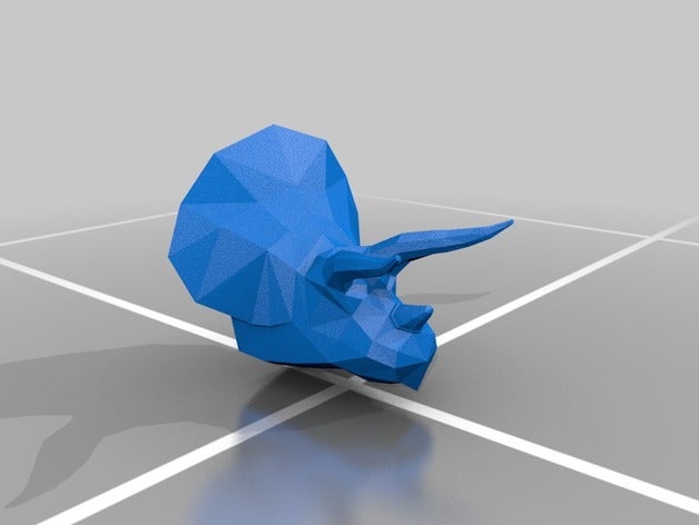 lowpol triceratops cabeça esculturas dino dinossauro lowpoly 3D print model - Mito3D