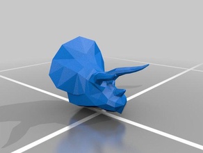 lowpol triceratops Kopf Skulpturen dino Dinosaurier lowpoly 3d print model - Mito3D