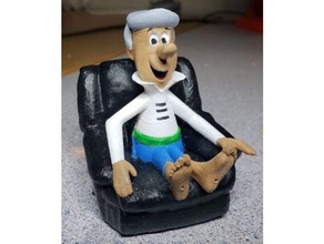 george jetson chilling socks blown off sculptures 3d print model - Mito3D