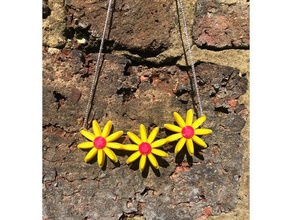 cadena tipo margarita la joyería de flor flowerpower funky kitsch el collar colgante 3d print model - Mito3D