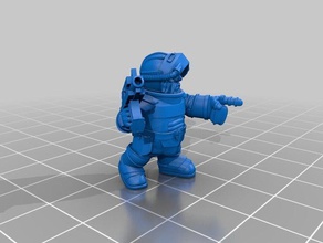 asteroid miner supervisor toy game accessories 28mm dwarf squat tabletop warhammer 40k 3d print model - Mito3D