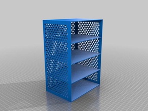 4 drawer box hex pattern sides containers customized 3d print model - Mito3D