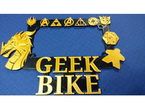 motorcycle geek plate frame automotive license 3d print model - Mito3D