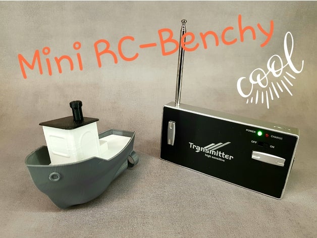 mini rc benchy vehicles 3dbenchy rc-boat 3D print model - Mito3D