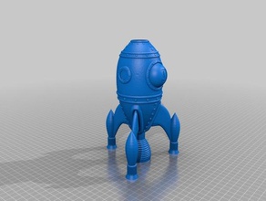 cohete reforzado con patas de soporte la boquilla los juguetes juegos 3d print model - Mito3D
