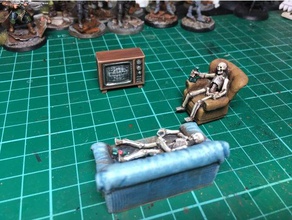old television 32mm scale fww model furniture fallout wasteland wargame terrain 3d print model - Mito3D