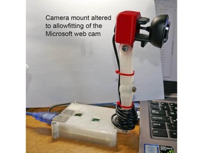 octoprint raspberry pi case camera holder 3d printer accessories microsoft hd webcam pi3b 3d print model - Mito3D