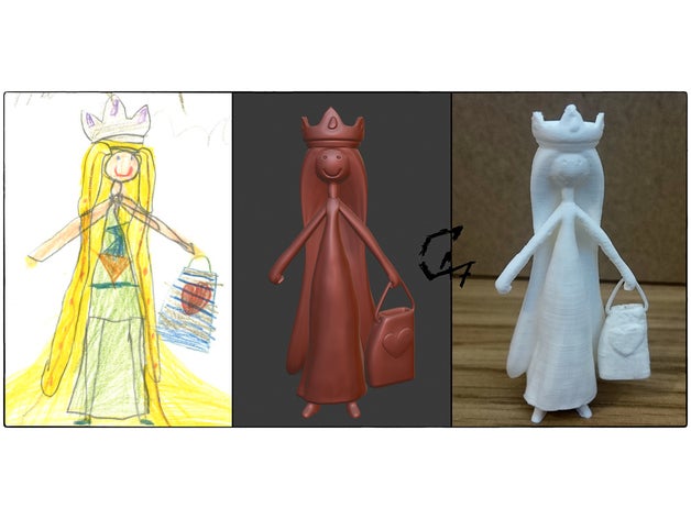 Kind Welt Figur 4 Menschen c47 Zeichnung Prinzessin 3D print model - Mito3D