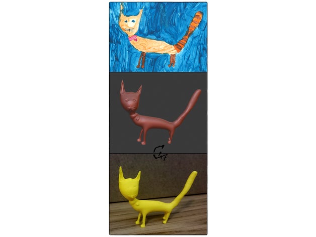 kids world figura 5 animais c47 cat desenho 3D print model - Mito3D
