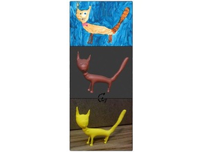 mondo bimbi figurina 5 animali c47 cat disegno 3d print model - Mito3D