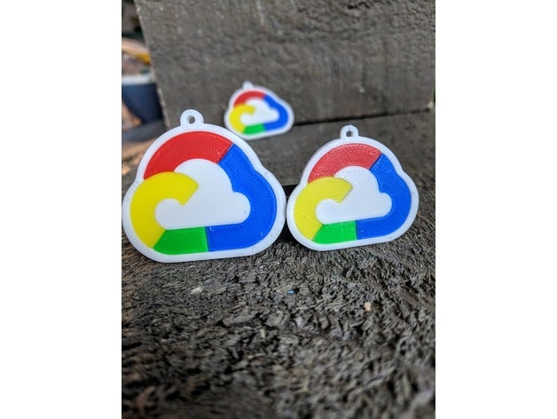 google cloud Ohrringe, Schlüsselanhänger gcp Schmuck multicolor 3D print model - Mito3D
