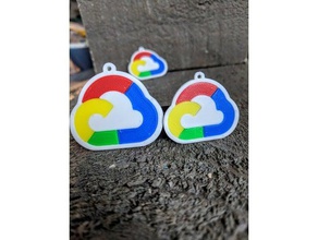 google cloud küpe Anahtarlık gcp jewlery çok renkli 3d print model - Mito3D