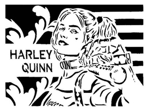 harley quinn estêncil 5 Arte 2d dc comics stencil 3d print model - Mito3D