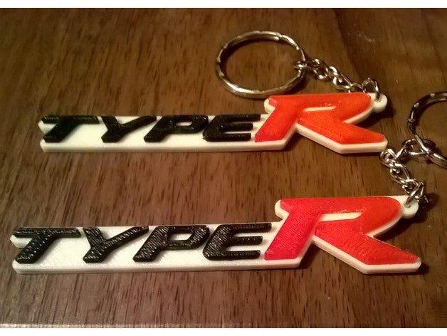 honda civic type-r keyring keyfob bag charm keychains car key chain fob ring 3D print model - Mito3D