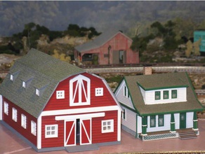 ho scale big red barn buildings structures 3d print model - Mito3D