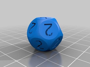 d12 all 2s dice customized 3d print model - Mito3D