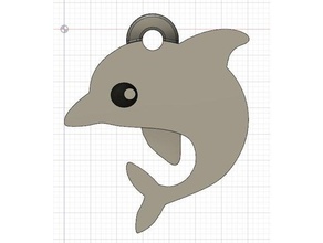 emoji Delfin Schlüsselanhänger 3d-Drucker Delphine emojis druckbare 3d print model - Mito3D