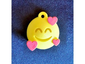 emoji hearts keychain keychains 3d emojis heart pendant iloveyou printable 3d print model - Mito3D