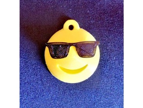 emoji gafas de sol llavero llaveros 3d fresco emojis imprimibles 3d print model - Mito3D
