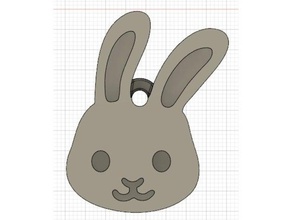 emoji rabbit keychain keychains emojis printable rabbits 3d print model - Mito3D