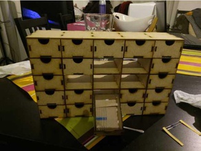 resistor box electronics boxes lasercut storage wood 3d print model - Mito3D
