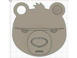 emoji angry bear keychain keychains 3d angrybear bears emojis printable 3d print model - Mito3D