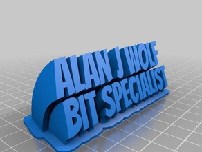 aj nameplate final office customized 3d print model - Mito3D
