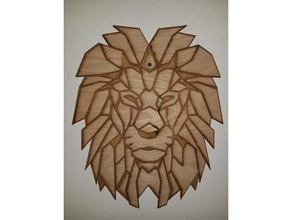 lion vector lasercutter 2d art 3d print model - Mito3D