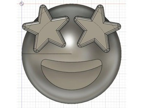 emoji star struck des signes les logos émoticônes imprimable étoiles starstruck 3d print model - Mito3D