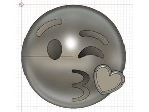 emoji kiss love signs logos emojis iloveyou you kissing printable 3d print model - Mito3D