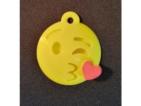 emoji kiss keychain keychains emojis iloveyou love you kissing printable 3d print model - Mito3D