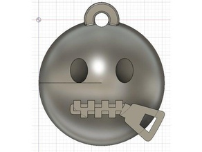 emoji con cremallera llavero llaveros emojis imprimibles de cierre 3d print model - Mito3D
