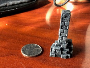 worn stone pillar toy game accessories 28mm dungeons dragons scatter terrain 3d print model - Mito3D