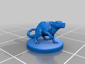 giant rat miniatures revised toy game accessories 3dprintable dungeons dragons tabletop 3d print model - Mito3D