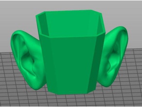 oreilles de la coupe décor 3d print model - Mito3D