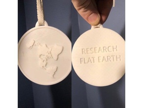 flat earth medallion physics astronomy 3d print model - Mito3D