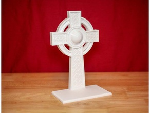 la cruz celta de pantalla art religión stand 3d print model - Mito3D