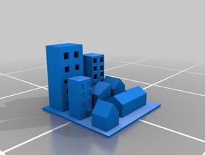 Stadt 3d drucken grundlegende city-block - Wolkenkratzer 3d print model - Mito3D