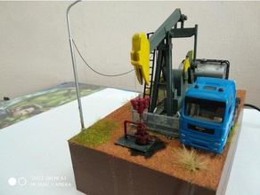 bomba de aceite jack motorizado mecánica los juguetes ho escala la mecánicos en miniatura muebles campo petrolero 3d print model - Mito3D