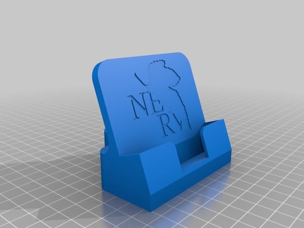 fujitsu f-02g de telefone suporte nerv logotipo móveis evangelion neongenesisevangelion 3D print model - Mito3D