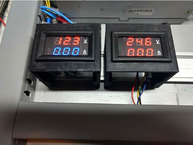 voltage meter enclosure din rail electronics case current 3D print model - Mito3D
