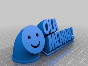 my customized sweeping 2-line name plate ola menina portuguese hey girl office 3d print model - Mito3D