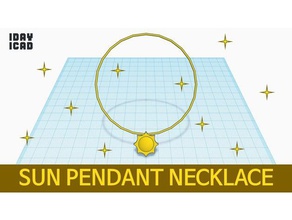 1day 1cad sun pendant necklace accessories 1day1cad accessory fashion pendants 3d print model - Mito3D