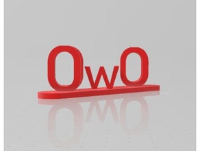 owo uwu signs logos optical illusion 3d print model - Mito3D