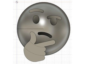emoji think signs logos emojis printable thinker 3d print model - Mito3D