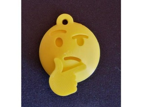 emoji pensar llavero llaveros emojis keychian imprimibles de pensador 3d print model - Mito3D